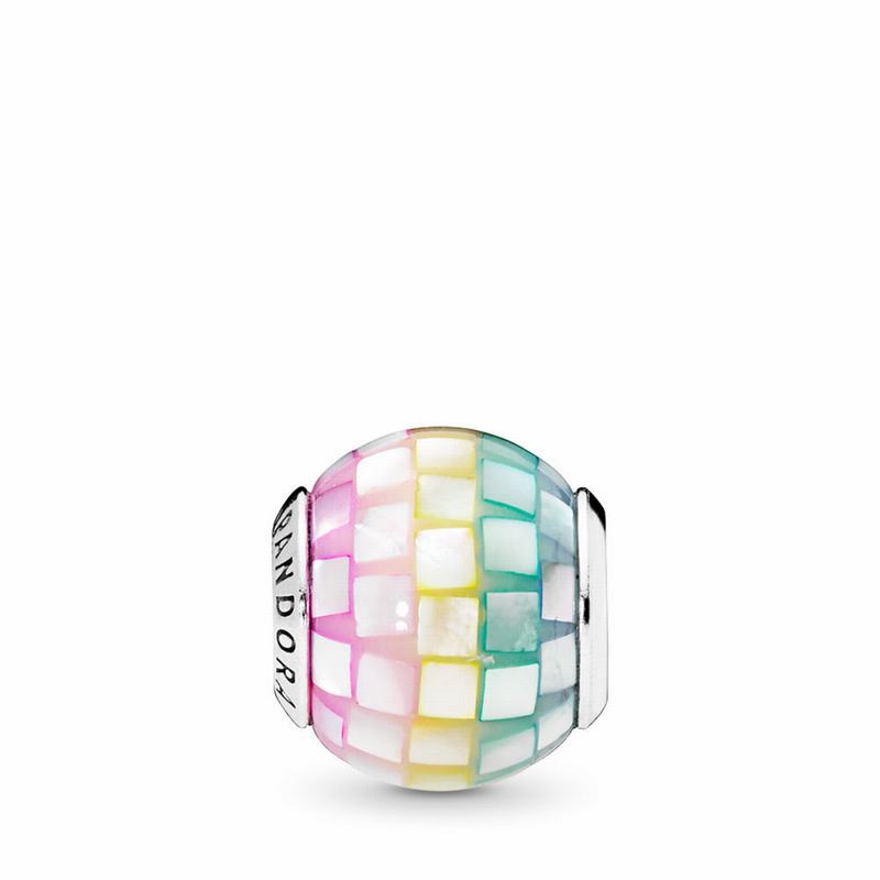 Pandora Multi-Color Mosaic Charm NZ, Sterling Silver/Mother Of Pearl (837245-NXM)